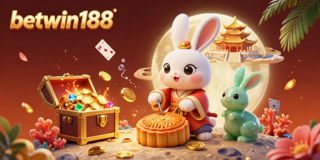 Permainan menarik betwin188 dengan gambaran bulan dan kelinci memukau saat bermain kartu.