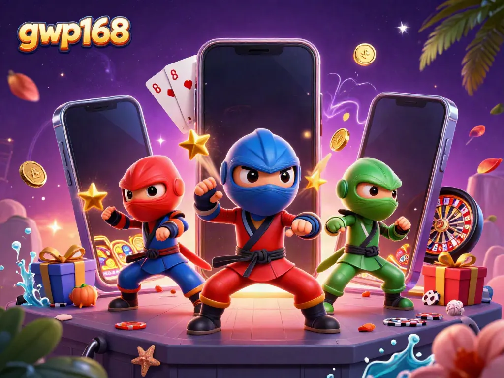 GWP168 menghibur pemain dengan simbol Scatter Emas dan gulungan berwarna-warni dalam game online.