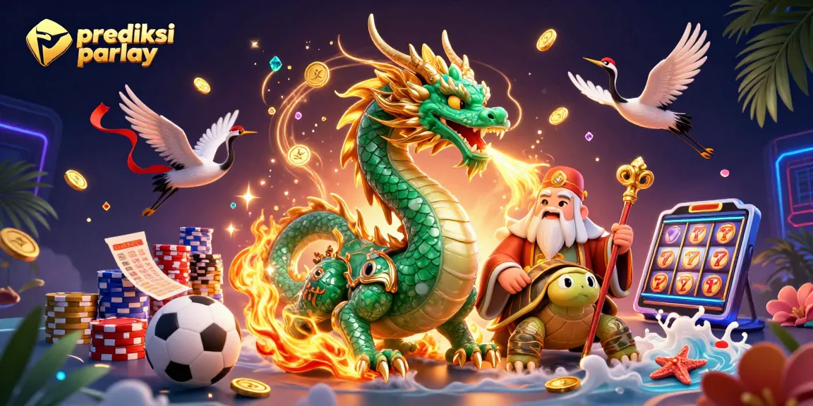 Enhance your betting skills with prediksi parlay featuring a vivid illustration of a jade dragon and betting elements.
