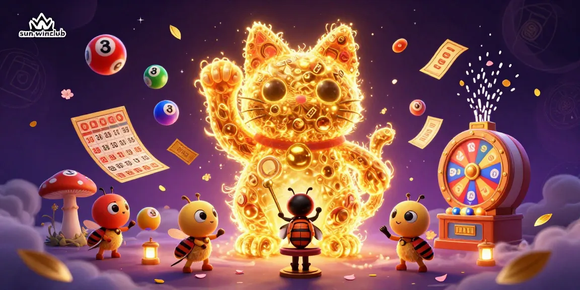 Experience thrilling moments at sun-winclub with dynamically bouncing lottery balls and a lucky cat guiding players.
