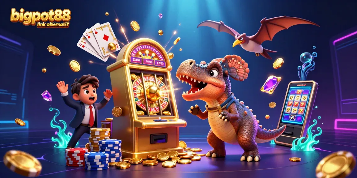 Experience excitement with bigpot88 link alternatif, featuring a pachycephalosaurus and dazzling jackpots.