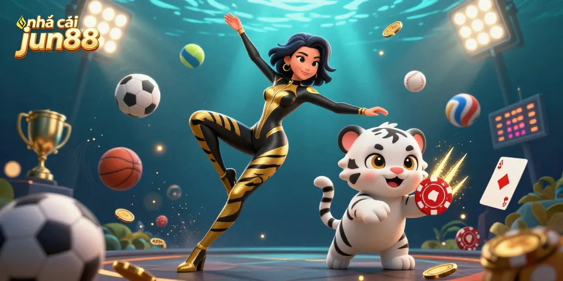 Experience thrilling gameplay at nhà cái jun88 with vibrant 3D characters and dynamic casino elements.